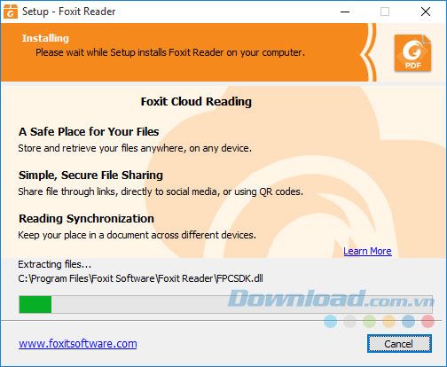 Quá trình cài đặt Foxit Reader