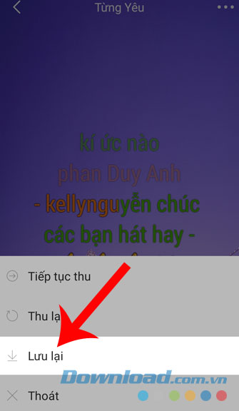 Chọn mục Lưu lại