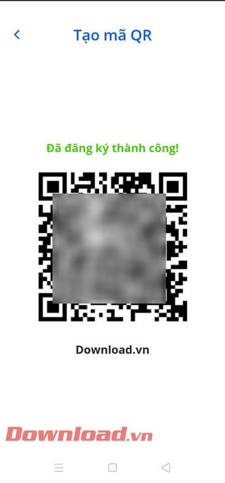 Mã QR đã được tạo thành công