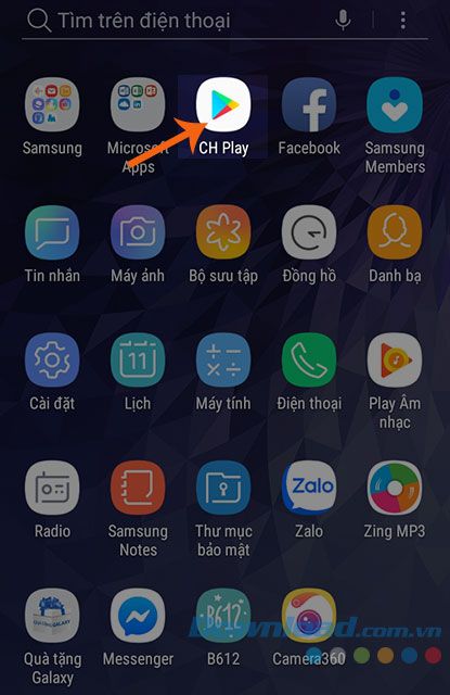 Mở ứng dụng Google Play Store