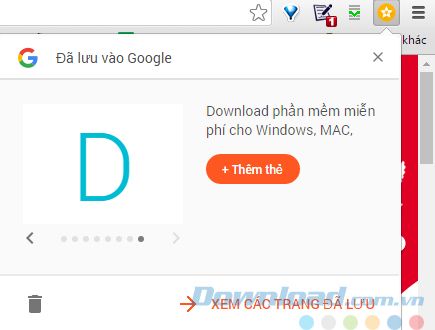 Lưu trang web bằng Lưu vào Chrome