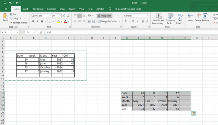 Xoay bảng trong Excel