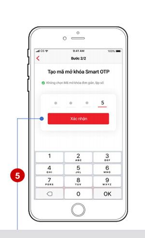 Tạo mã mở khóa Smart OTP