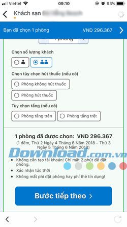 Đặt phòng qua Trivago