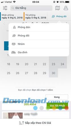 Đặt phòng qua Trivago