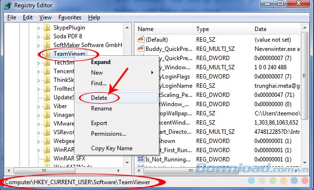 Xóa Teamviewer