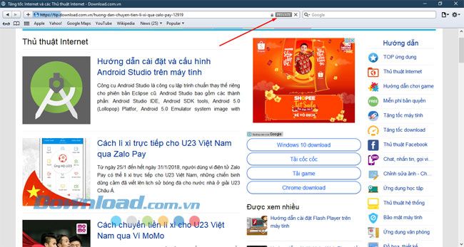Sau khi bật chế độ ẩn danh lên bạn sẽ thấy chữ Private hiện lên ở trên thanh địa chỉ web. Thế là bạn có thể duyệt web mà không phải lo lắng dấu vết của mình để lại trên trình duyệt rồi.