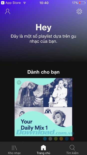 Trang Chủ của Spotify