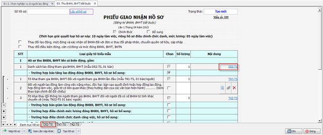 Phiếu giao nhận hồ sơ