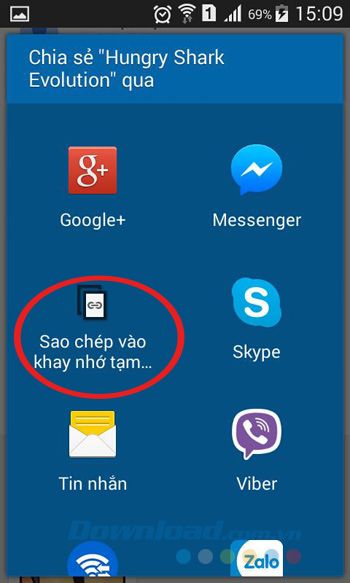 Sao chép vào bộ nhớ tạm