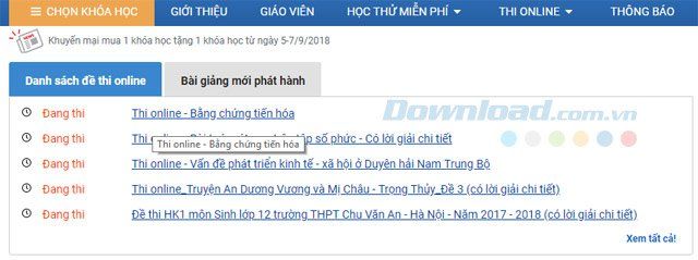 Lựa chọn thi trực tuyến