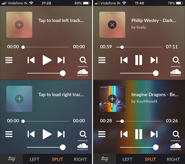 Ứng dụng SplitCloud Double Music Player