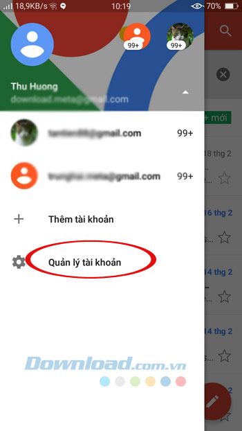 Quản lý tài khoản Gmail