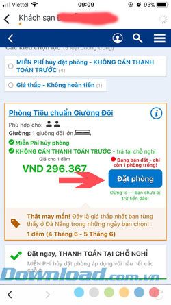 Đặt phòng qua Trivago