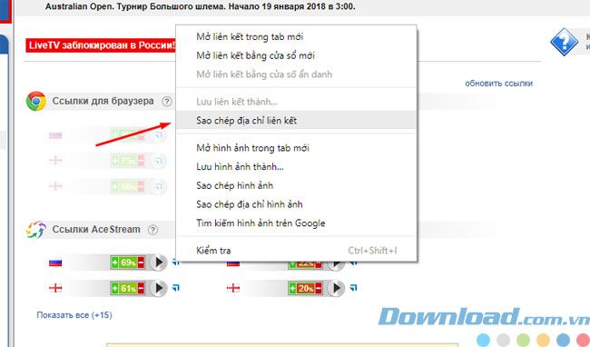 Hướng dẫn sử dụng Ace Stream Media để xem các trận đấu bóng đá