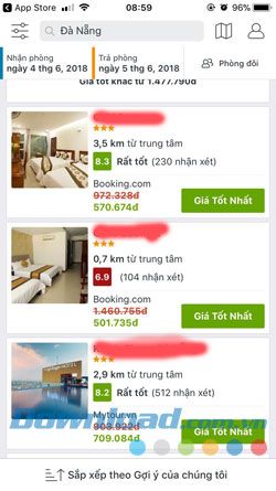 Đặt phòng qua Trivago