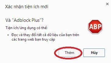 Xác nhận thêm tiện ích mới