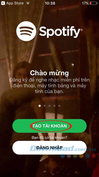 Tạo tài khoản mới trên Spotify