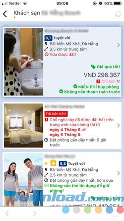 Đặt phòng qua Trivago