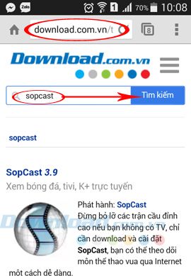 Cách xem bóng đá trên Sopcast cho Android