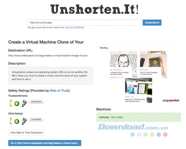 UnshortenIt - Tiện ích mở rộng trình duyệt