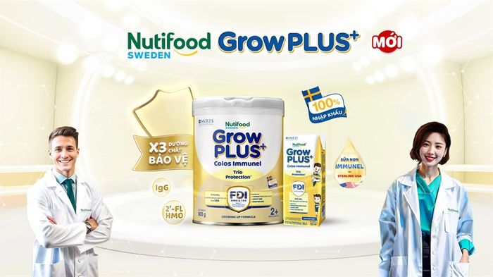 Sữa bột Nutifood GrowPLUS+ Colos Immunel 1+ hương vani 800g (dành cho trẻ từ 1 - 2 tuổi)