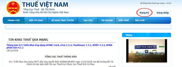 Đăng ký khai thuế qua iHTKK
