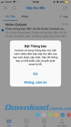 Trải nghiệm đăng nhập và sử dụng Outlook