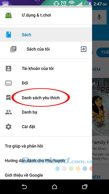 Danh sách Yêu thích