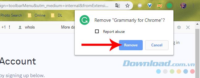 Gỡ bỏ Grammarly khỏi Chrome