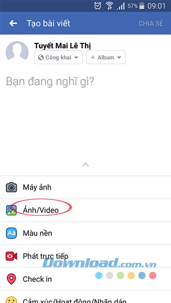 Đăng ảnh hoặc video lên Facebook