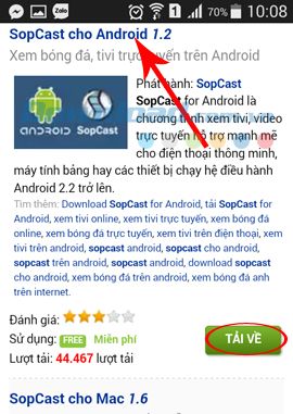 Cách xem bóng đá trên Sopcast cho Android