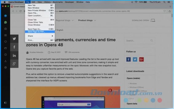 Lưu trang web dưới dạng PDF