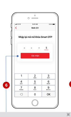 Nhập lại mã Smart OTP đã tạo