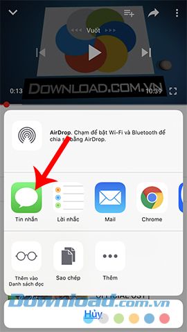 Gửi video Youtube qua tin nhắn