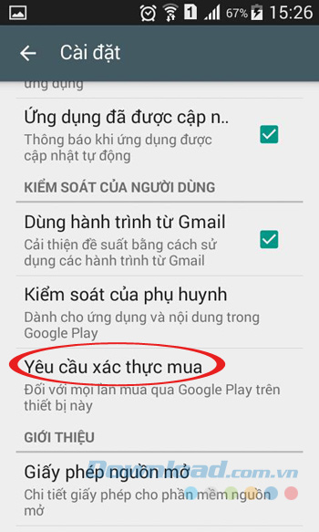 Yêu cầu xác minh mua hàng