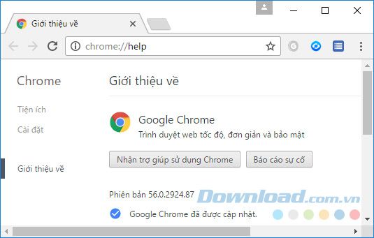 Phiên bản mới nhất của Chrome