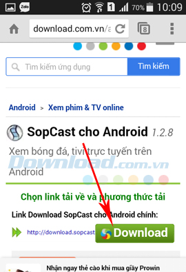 Cách xem bóng đá trên Sopcast cho Android