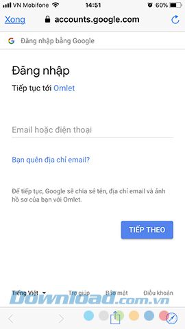 Đăng nhập vào tài khoản Google của bạn