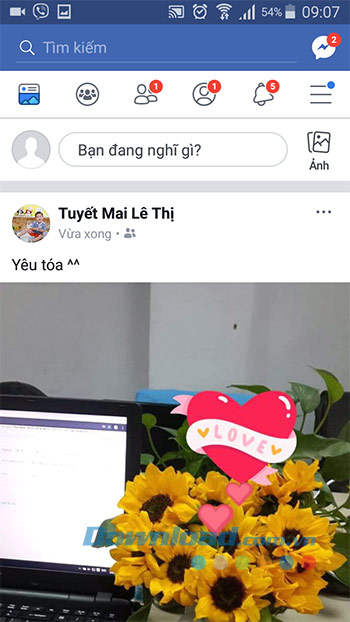 Viết trạng thái trên Facebook