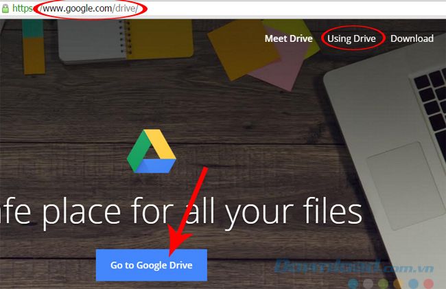 Trang chủ của Google Drive