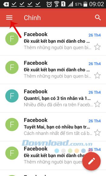 Giao diện chính của Gmail