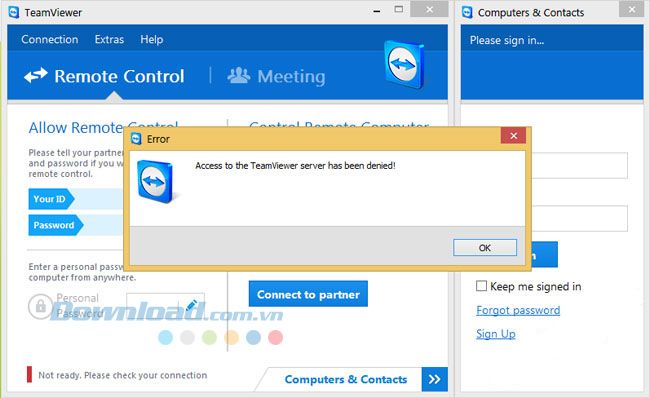 Sửa lỗi Truy cập vào Máy chủ TeamViewer bị Từ chối trên TeamViewer