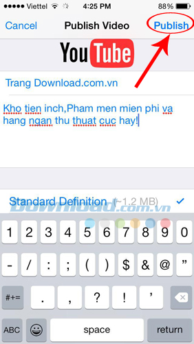 Nhập tên và nội dung video