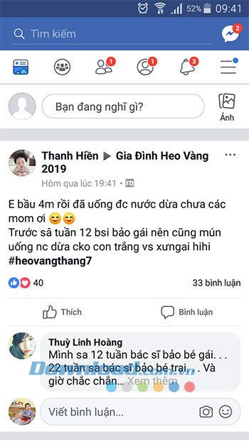 Viết trạng thái trên Facebook