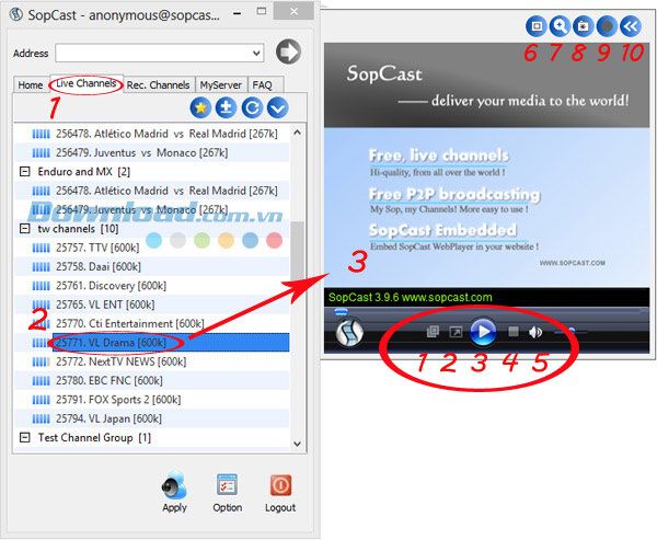 Xem tivi online chất lượng cao với Sopcast