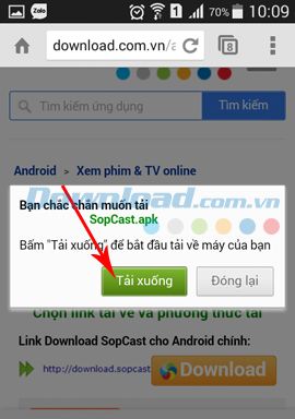 Hướng dẫn xem bóng đá trên Sopcast cho Android