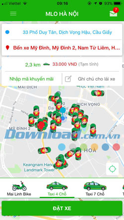 Đặt xe Taxi Mai Linh