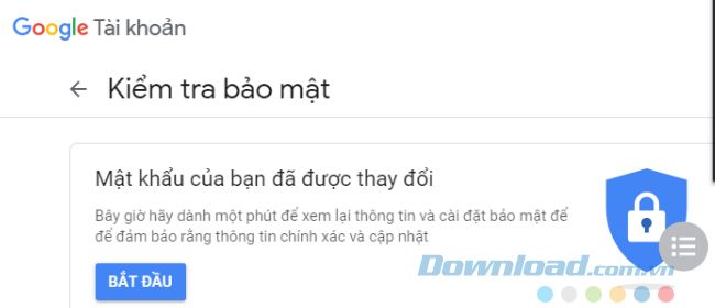 Thực hiện việc thay đổi mật khẩu Gmail