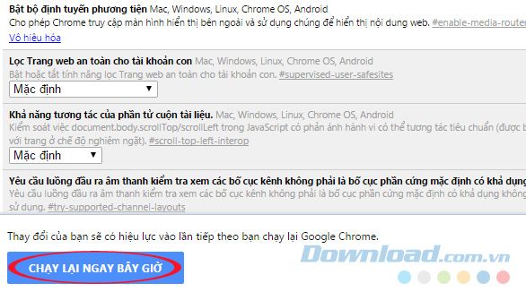 Khởi động lại trình duyệt Chrome